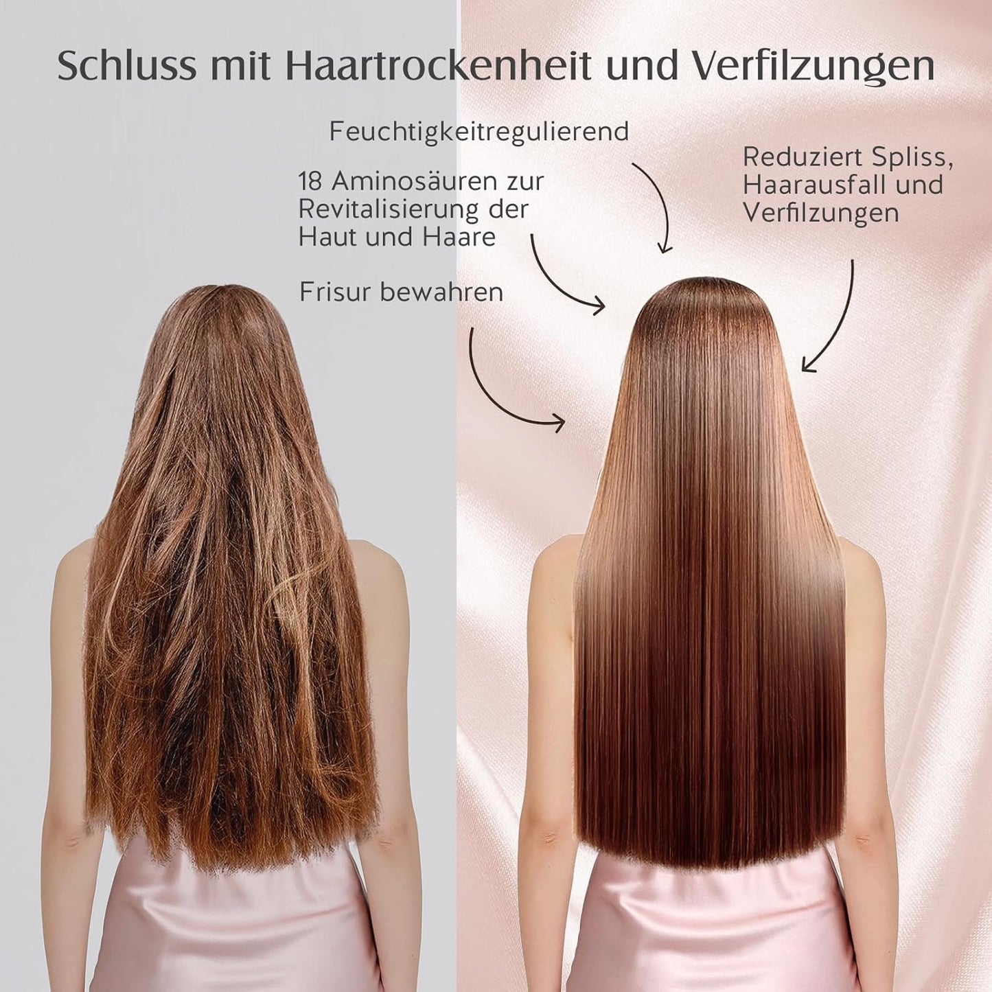 Doppellagige Seidenschlafmütze für lockiges Haar, Rosa
