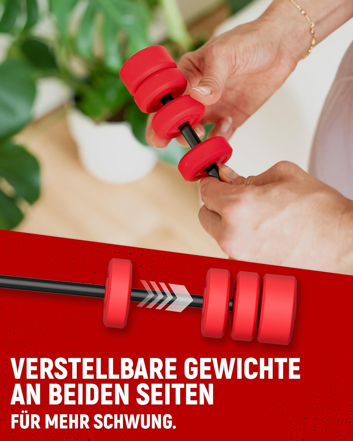 Verstellbarer Schwingstab, Schwingstab 160cm Schwingstab rot