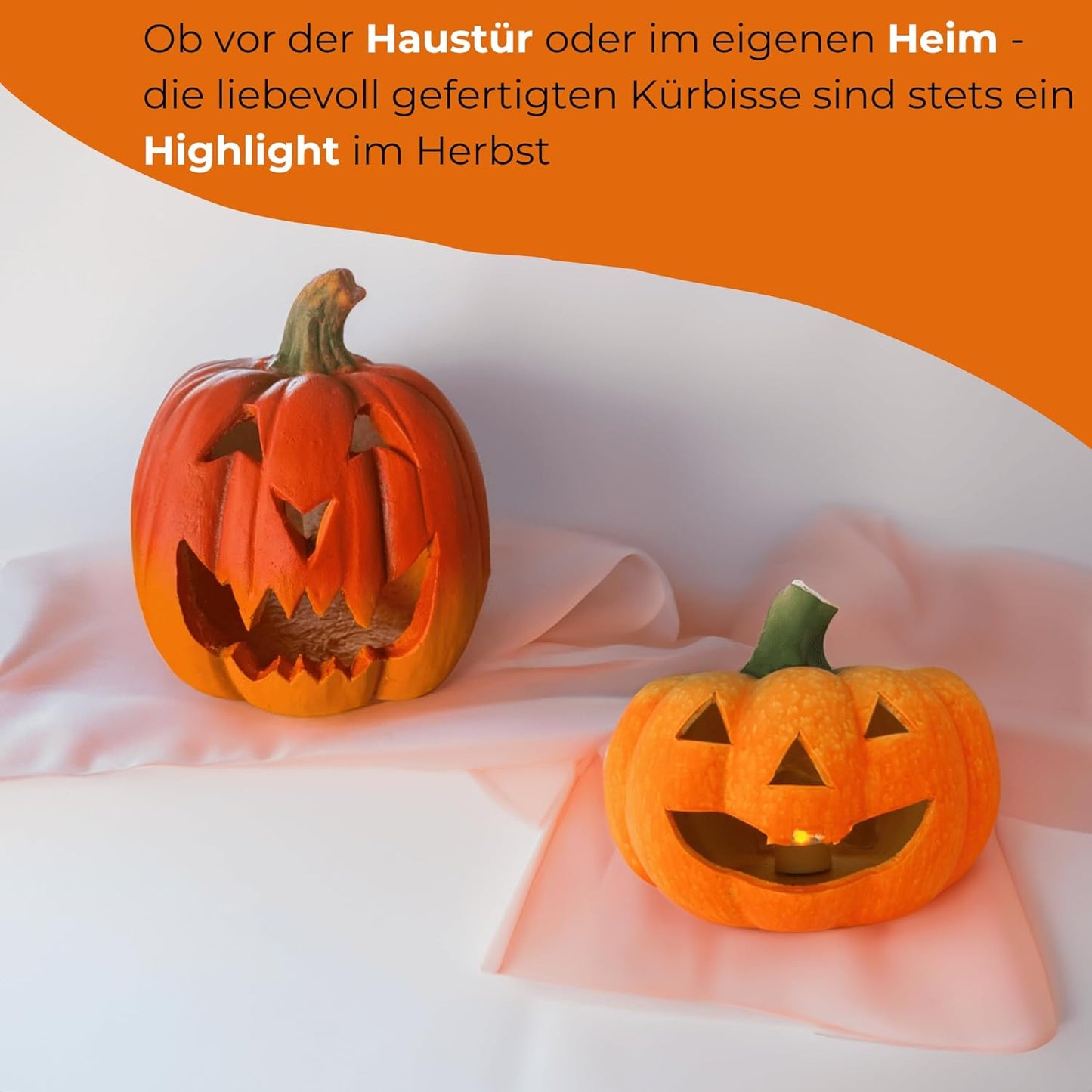 Kleine Kürbis-Laternen im 4er Set