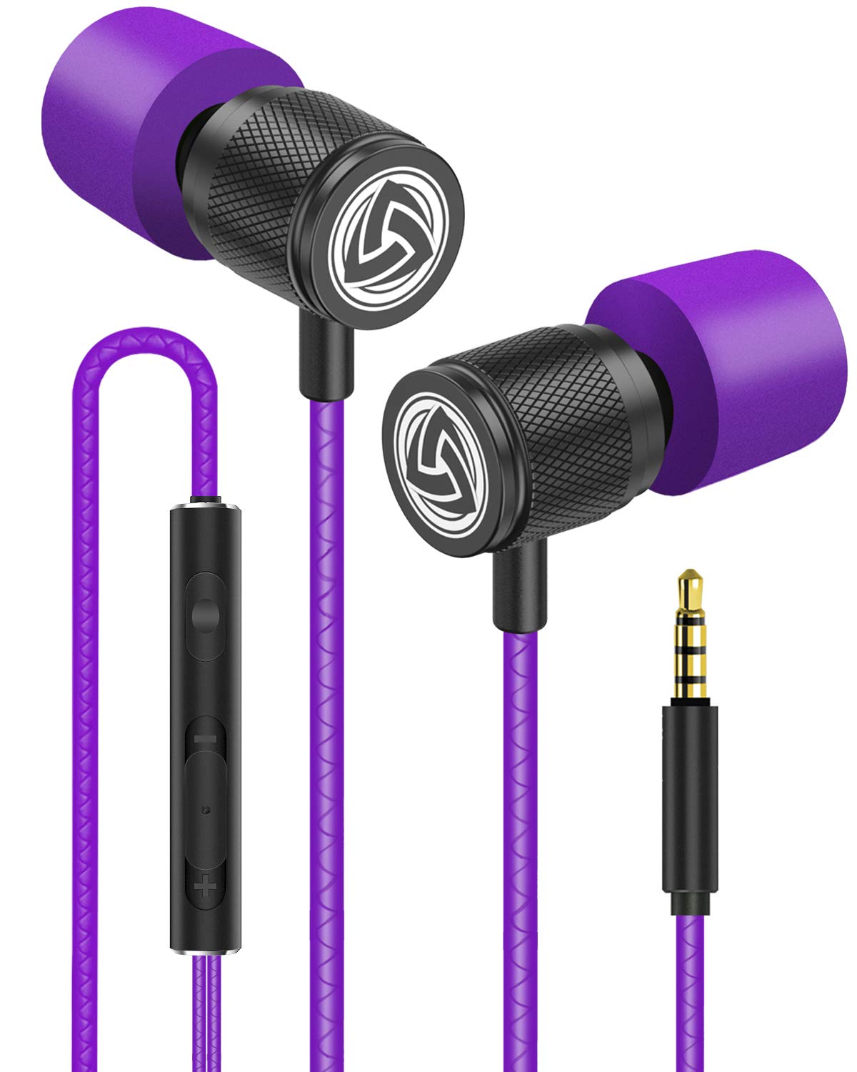 In-Ear Kopfhörer mit Kabel und Mikrofon, 3.5 mm Lila