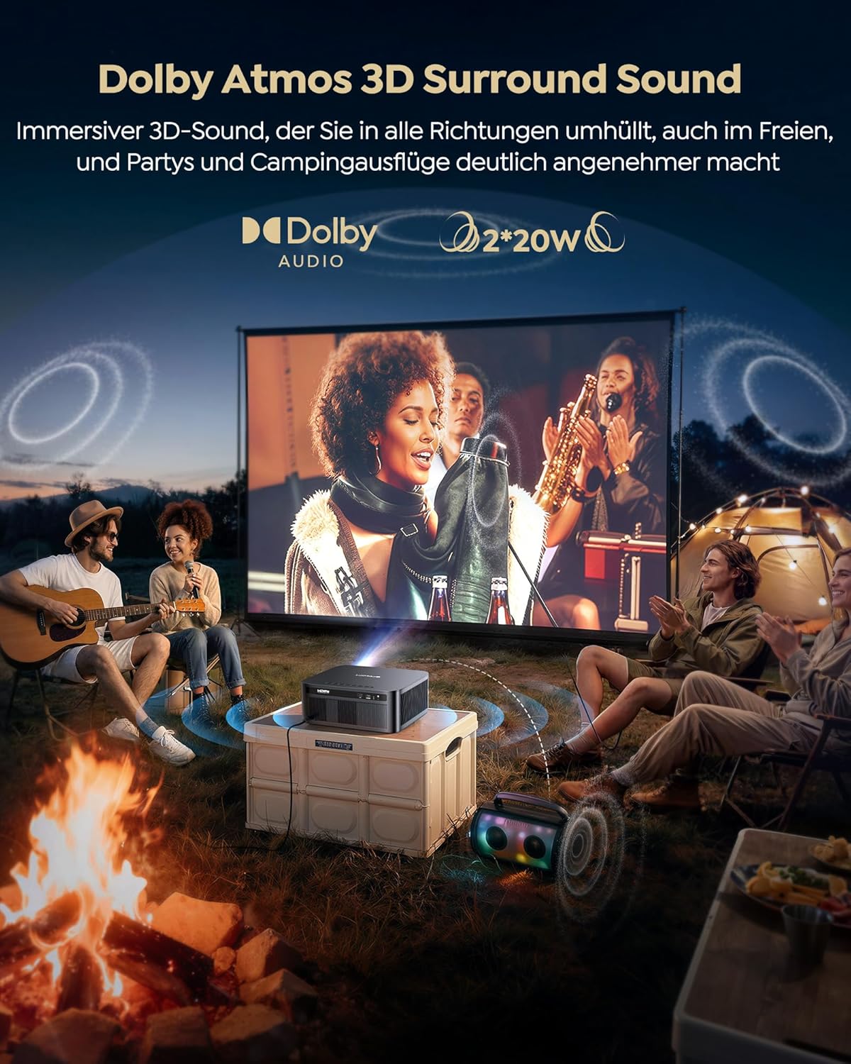 4K Beamer Heimkino G2 mit Google TV und HDR10, Schwarz