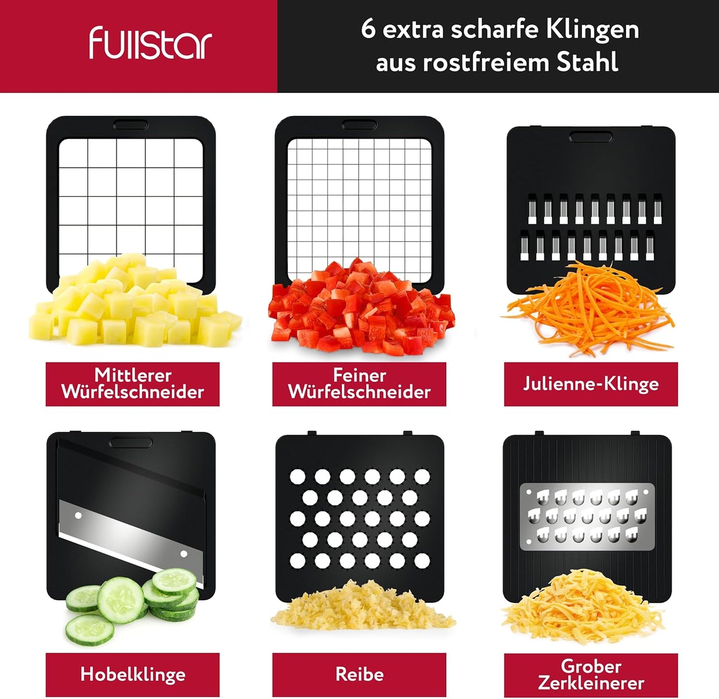 Gemüseschneider, 6-in-1 Kompakt Weiss