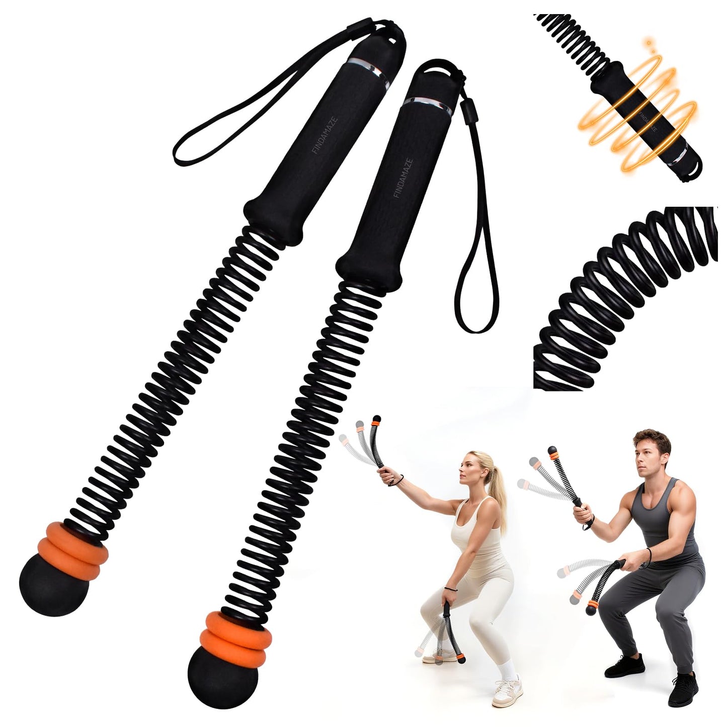 Battle Rope mit variablem Widerstand, Schwarz
