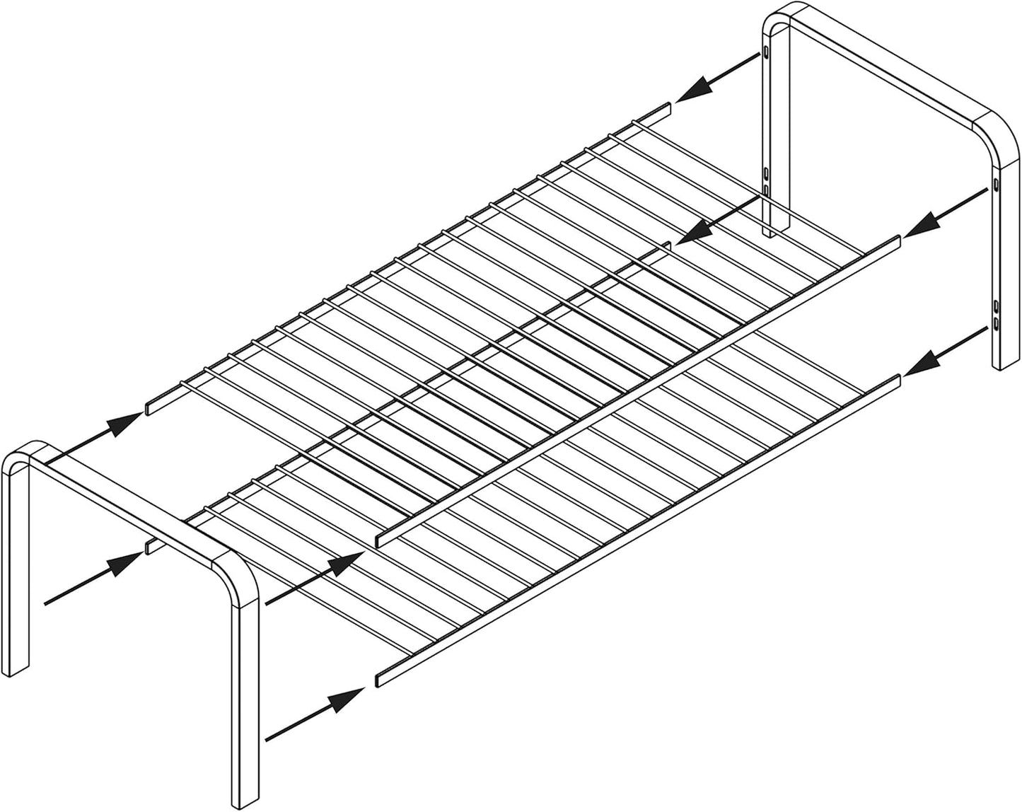 Platzsparendes Schuhregal, Weiß 67 cm / 2 Ebenen