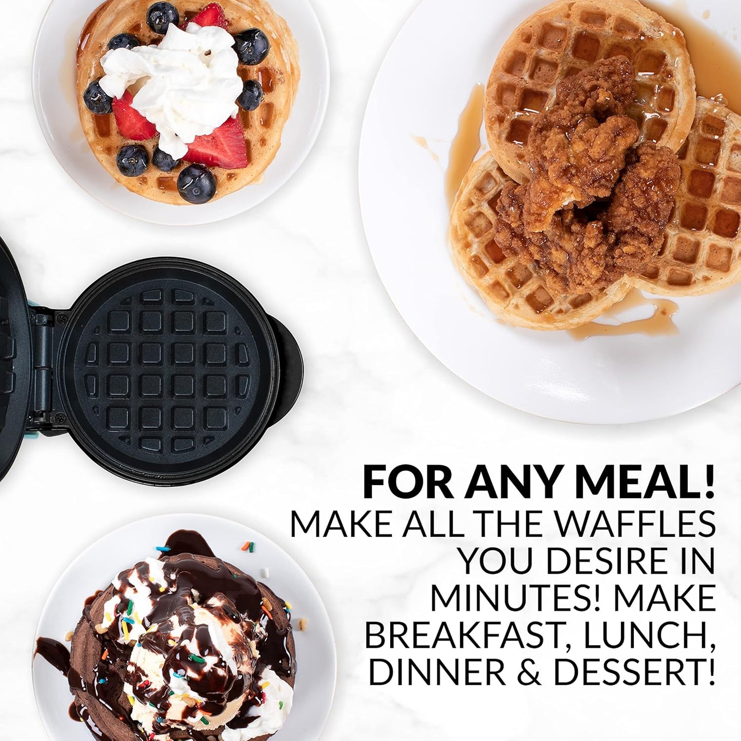 MyMini Waffelmaker 12,7 cm, Aqua