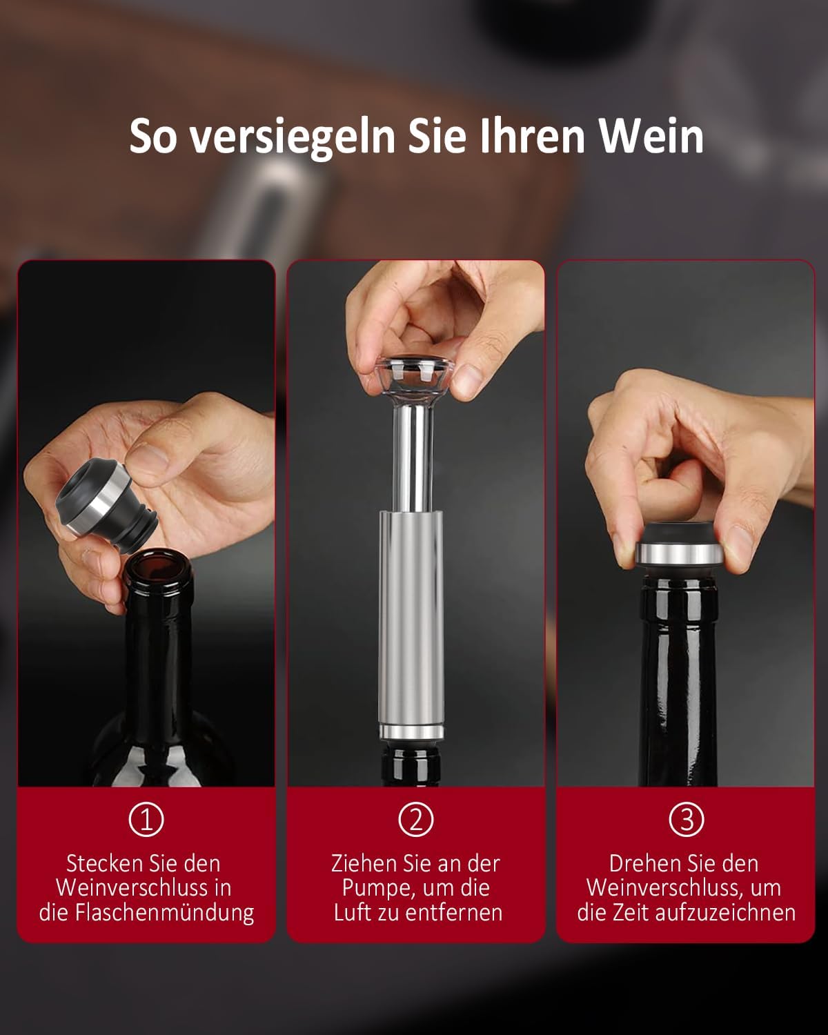 Elektrisches Weinflaschenöffner Set, 7-in-1 Wiederaufladbares Weinöffner-set - Sliver