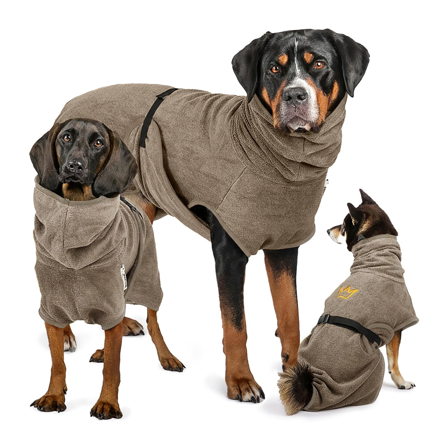 Saugstarker Hundebademantel, L Grau