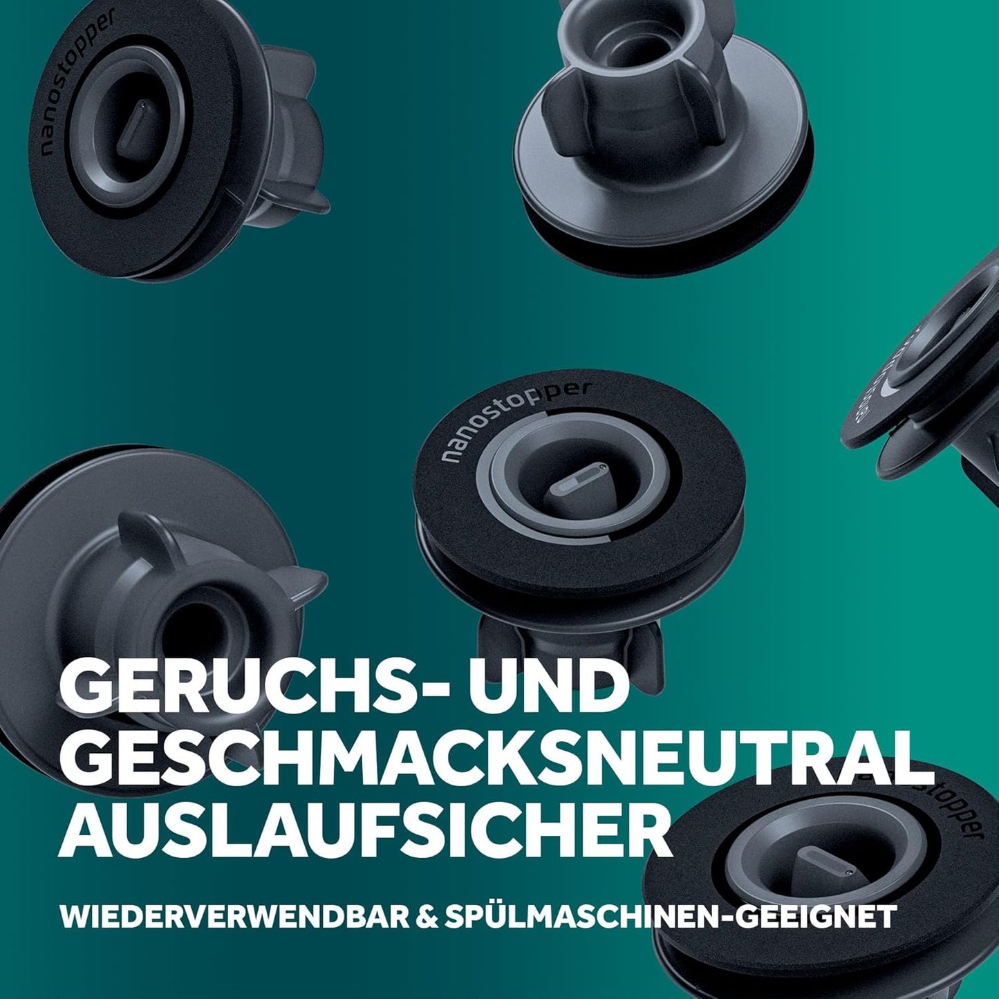 Vakuum-Pumpe-Set für Flaschen & Einmachgläser, Schwarz