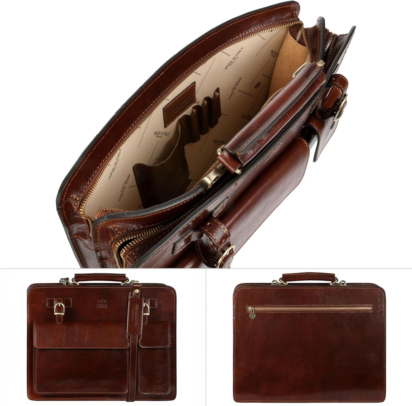 Aktentasche mit Laptopfach, Braun