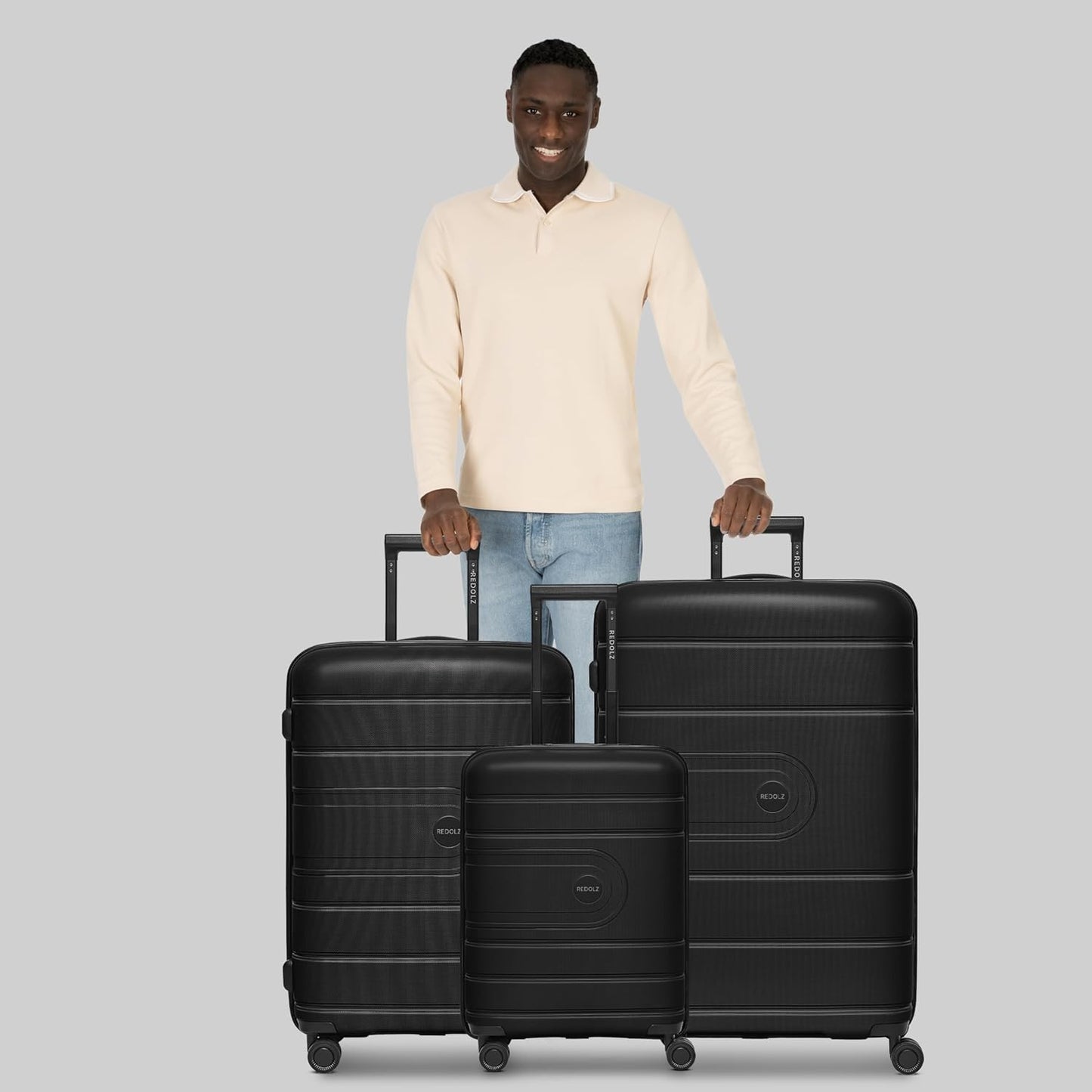 Essentials 11 Hartschalenkoffer-Set mit Dehnfalte, 3-teilig, Schwarz Kofferset+ (3-teilig) erweiterbar