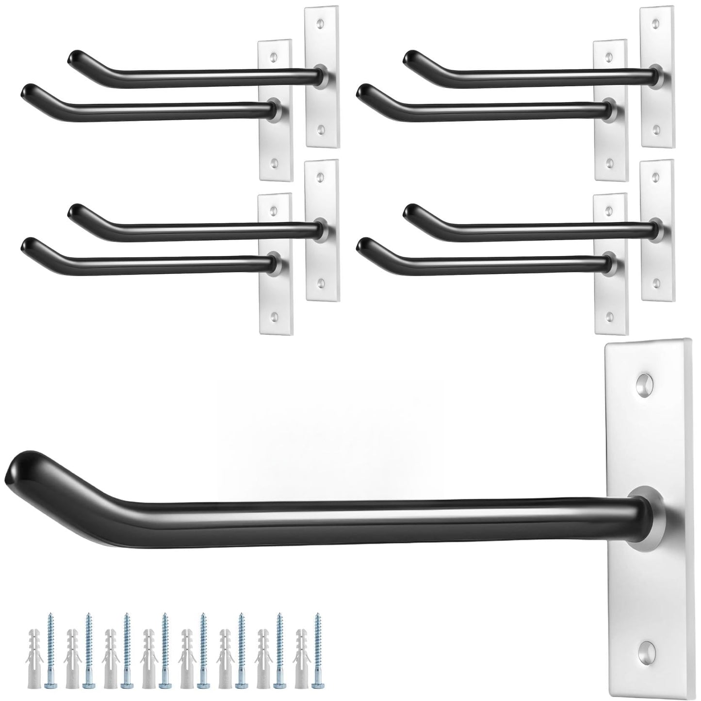 8-teiliges Reifenwandhaken-Set, 8-teiliges Set in Schwarz