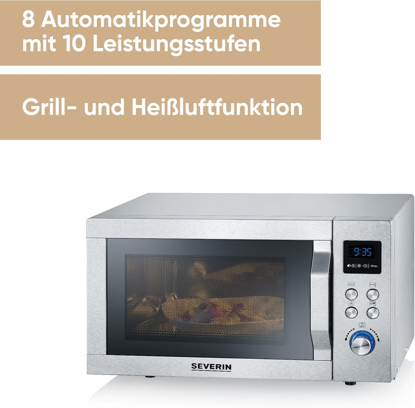 MW 7774 Mikrowelle mit Grill- und Heissluftfunktion, Grill- & Heissluftfunktion, 25 L, 1950 W
