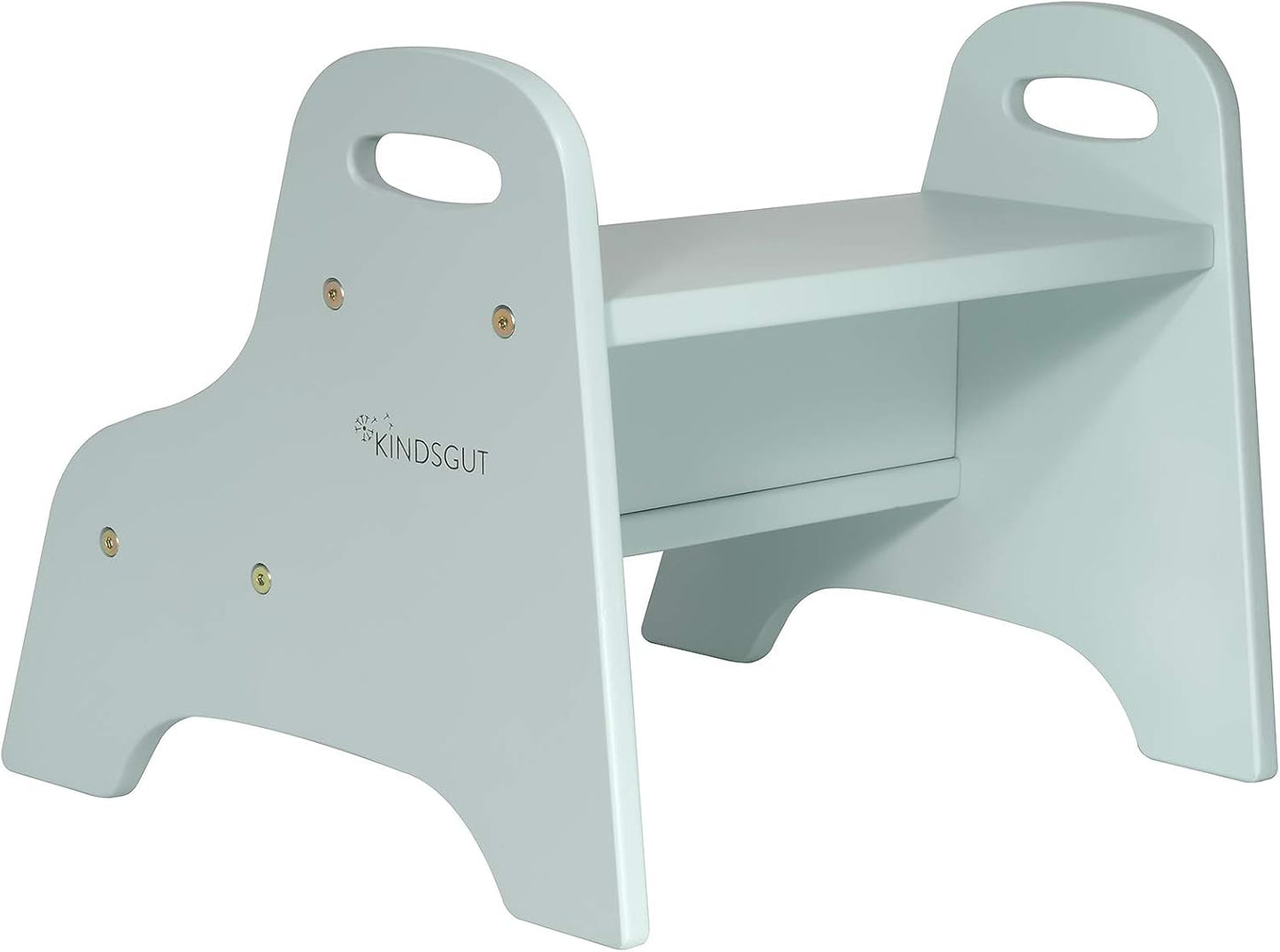 Holztritt-Hocker mit 2 Stufen für Kinder, Wassergrün
