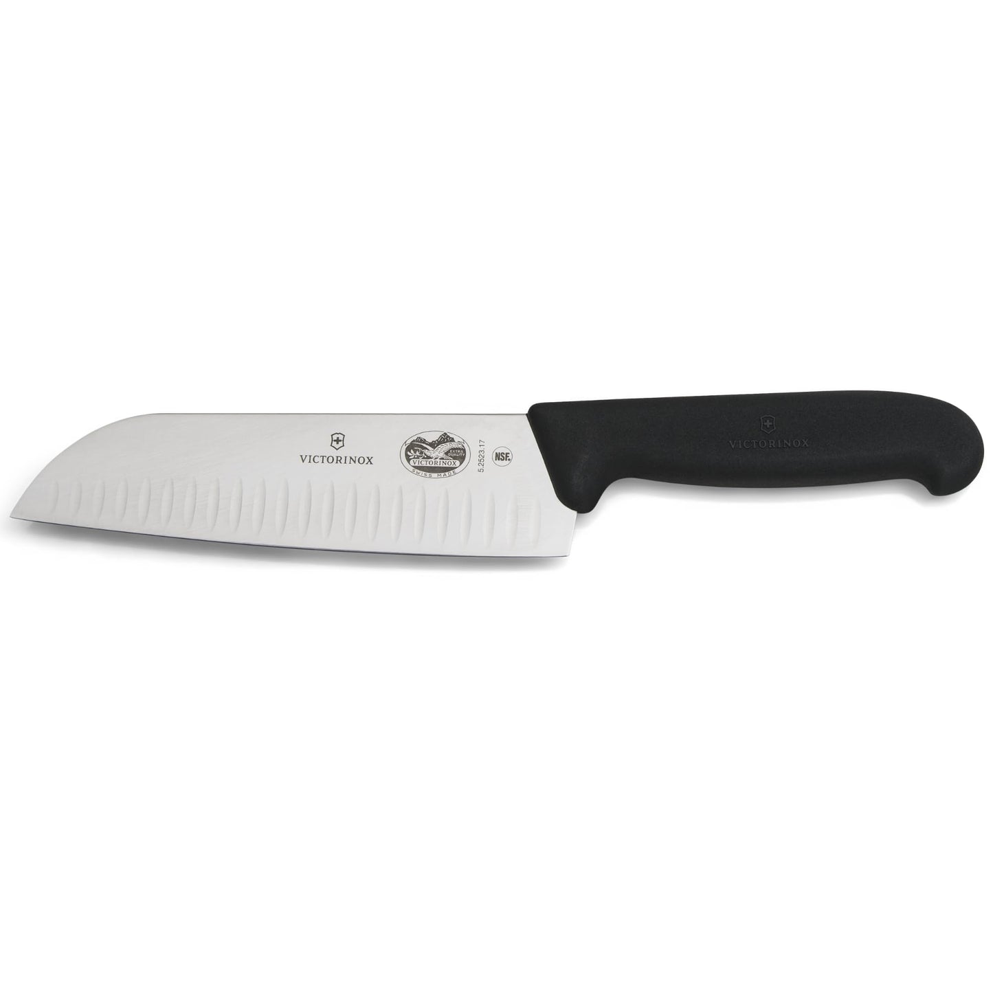 Fibrox Santokumesser mit Kullenschliff, Schwarz