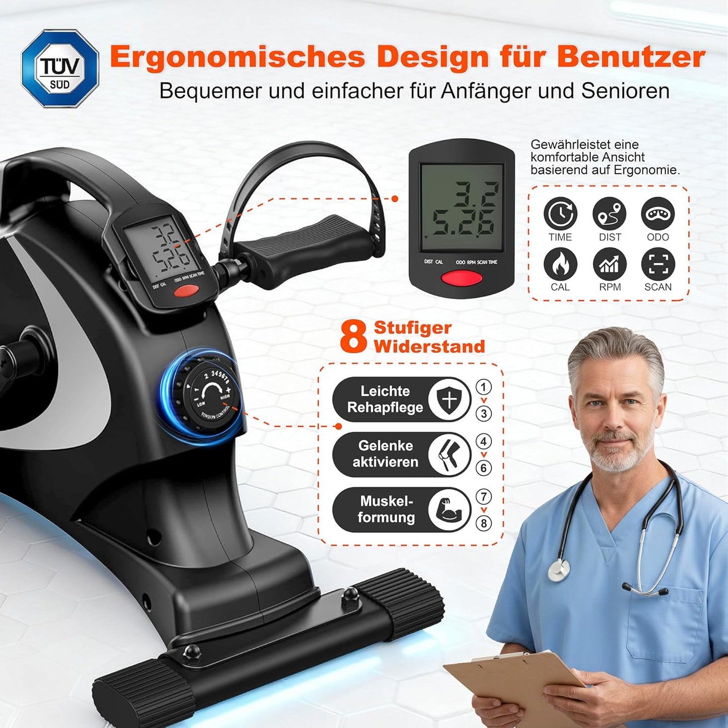 Pedaltrainer für Arm und Bein