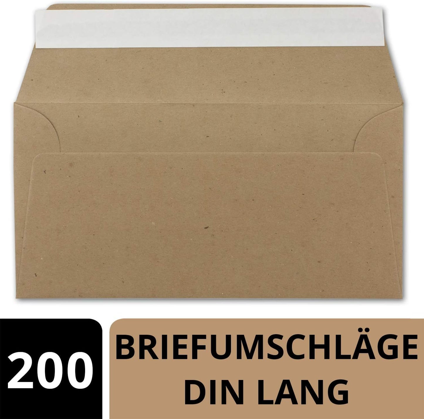 DIN Lang Briefumschläge (200 Stück), 02 DIN Lang-Umschläge-Haftklebung 200 Umschläge