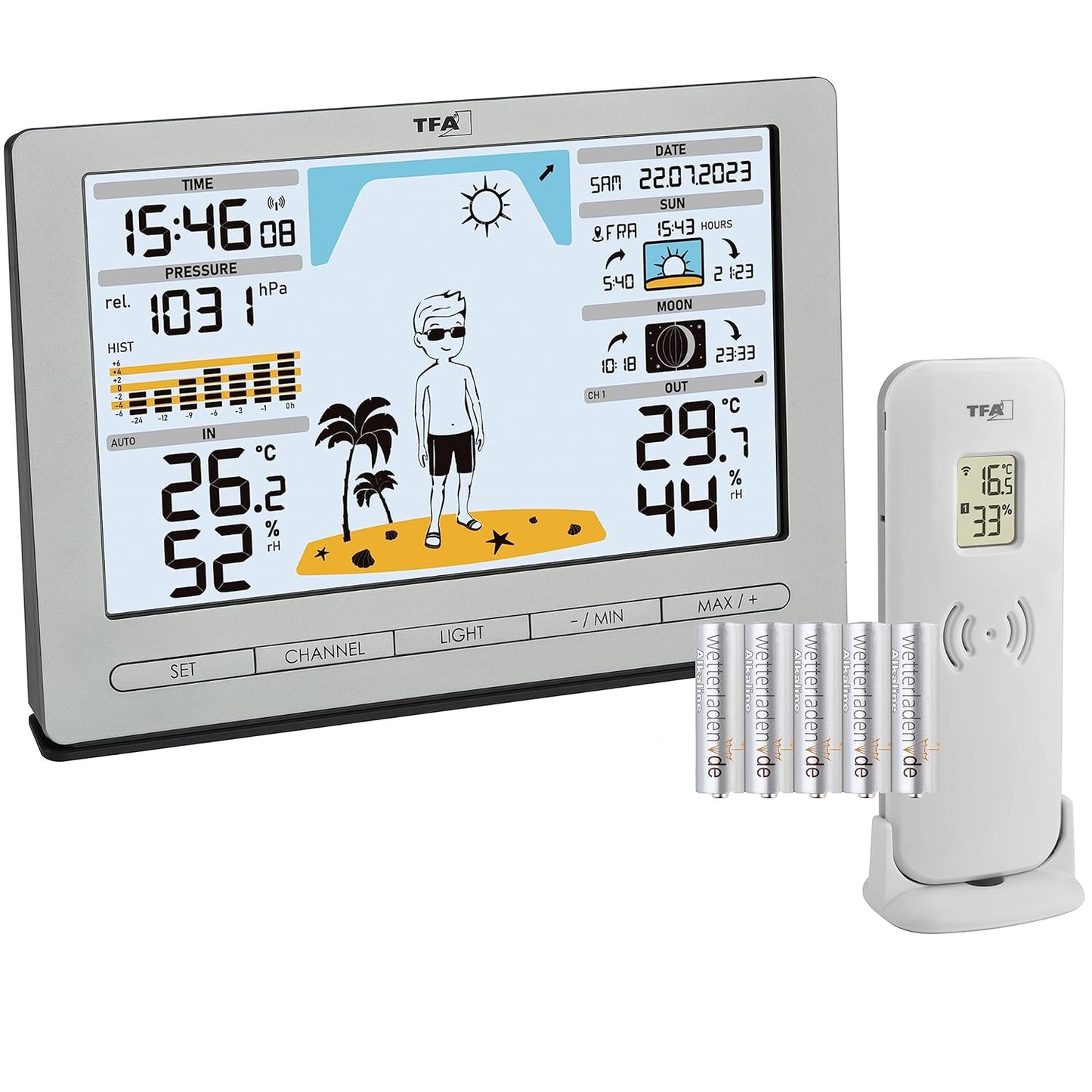 Funk Wetterstation Meteo Jack, Bundle mit Batterien
