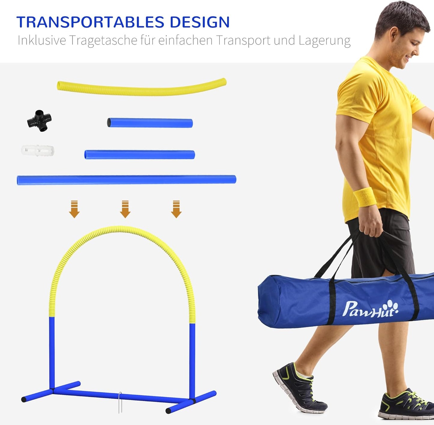 Hund Agility Set PE, ABS Blau+Gelb, Blau+Gelb
