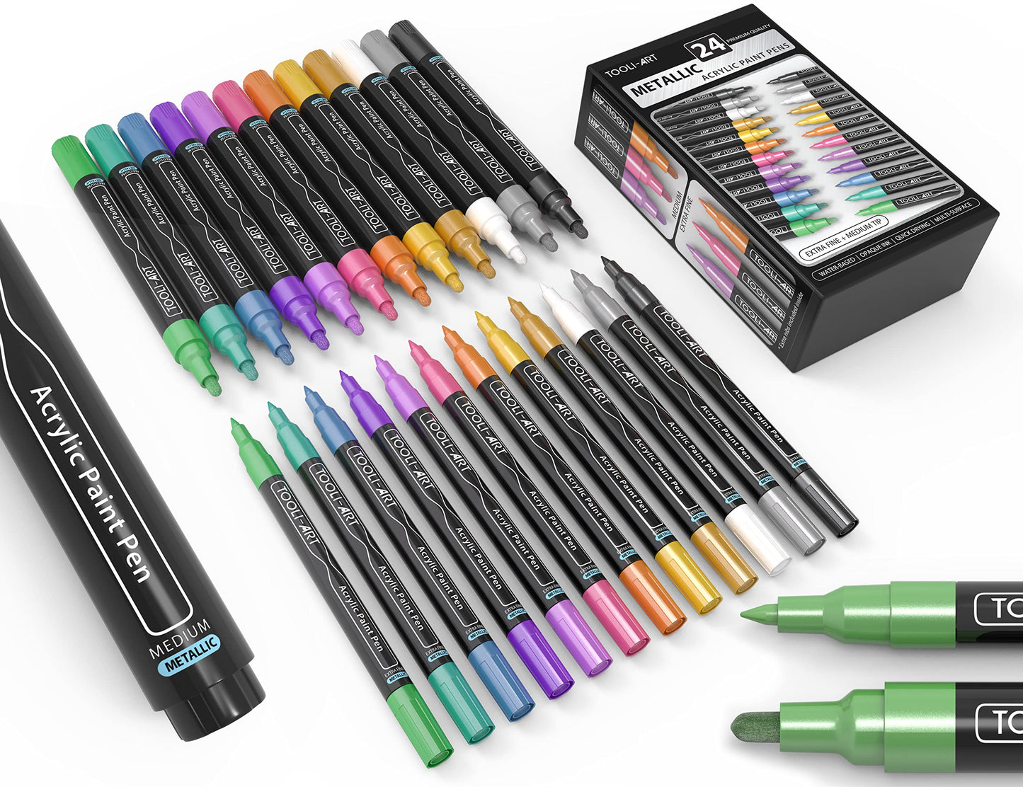 Acrylstifte-Set für Steinmalerei, Metallisch, METALLISCH