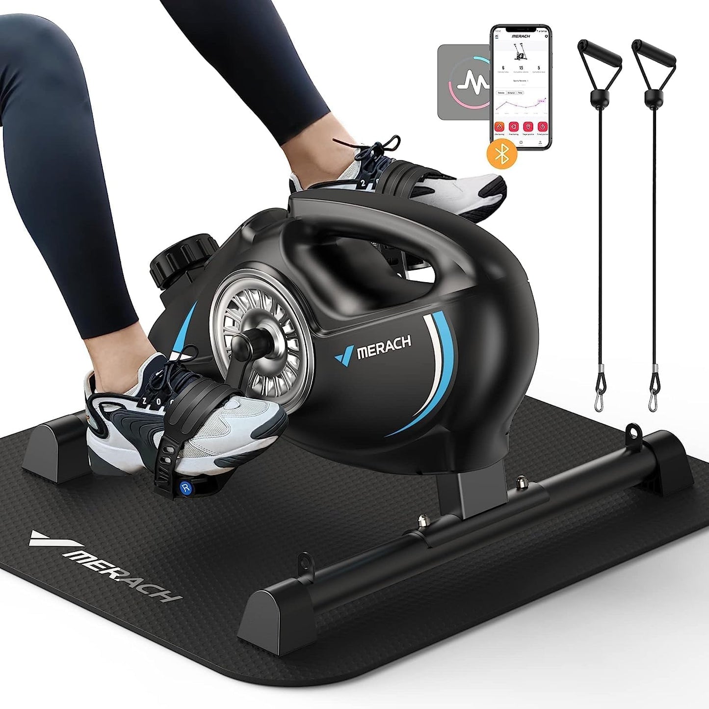 Pedaltrainer mit Widerstandsbändern und Matte, S04B1