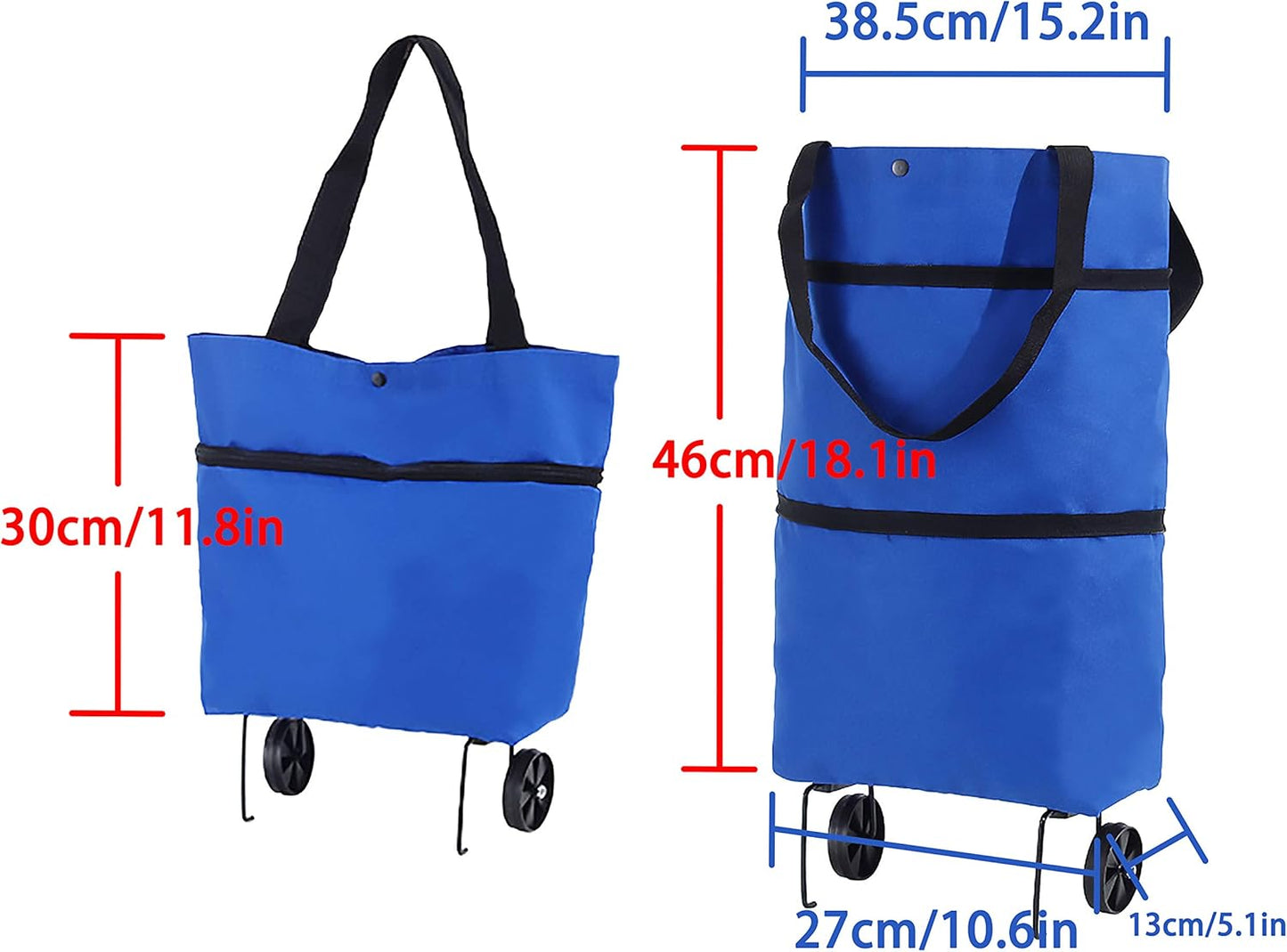 Faltbarer Einkaufstrolley, Blau