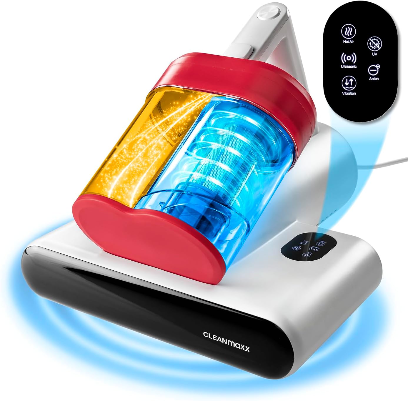 Milbensauger mit UV-C & HEPA-Filter für Matratzen, Rotation Power 13kPa Rot