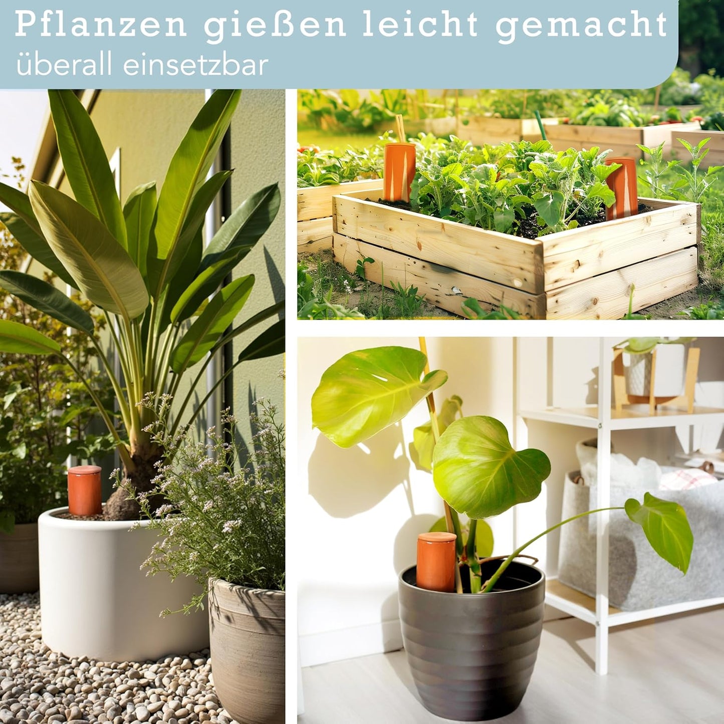 Giesshilfe für Zimmerpflanzen, 2x 530 ml, 2 Stk. je 530ml