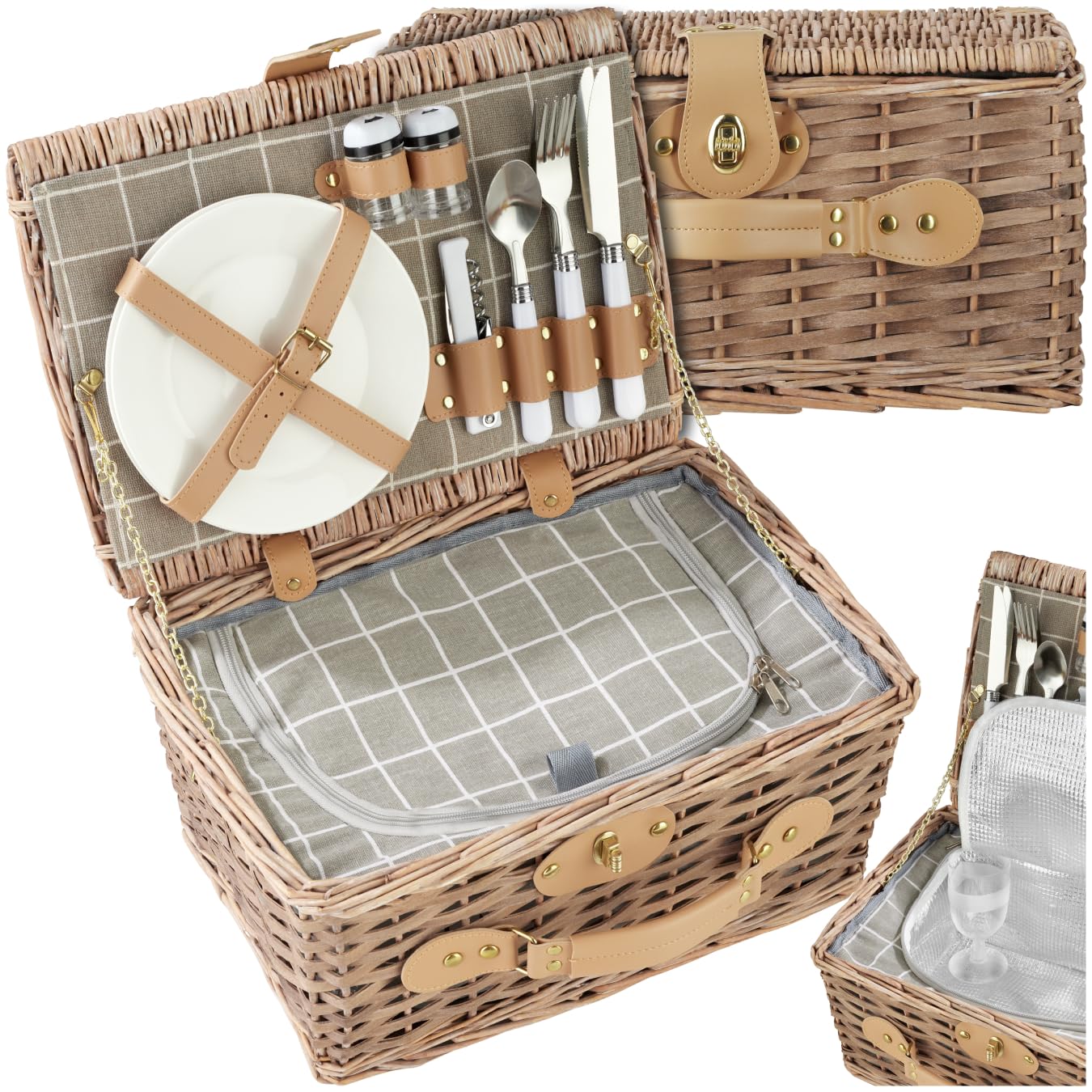 Picknickkorb Langeoog mit Kühlfach für 2 Personen, Model Langeoog