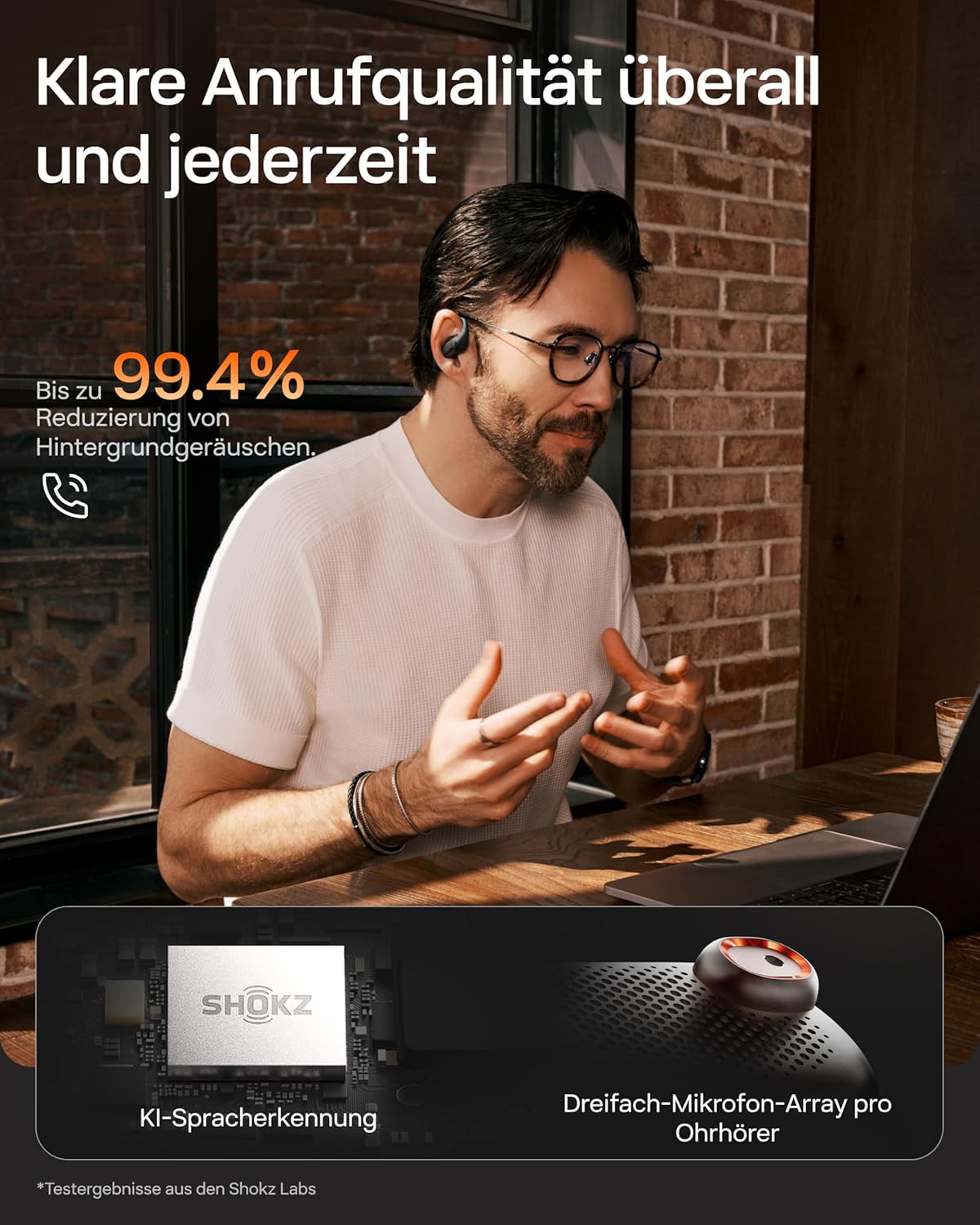 OpenFit Pro Open-Ear-Kopfhörer mit Geräuschreduzierung, Schwarz