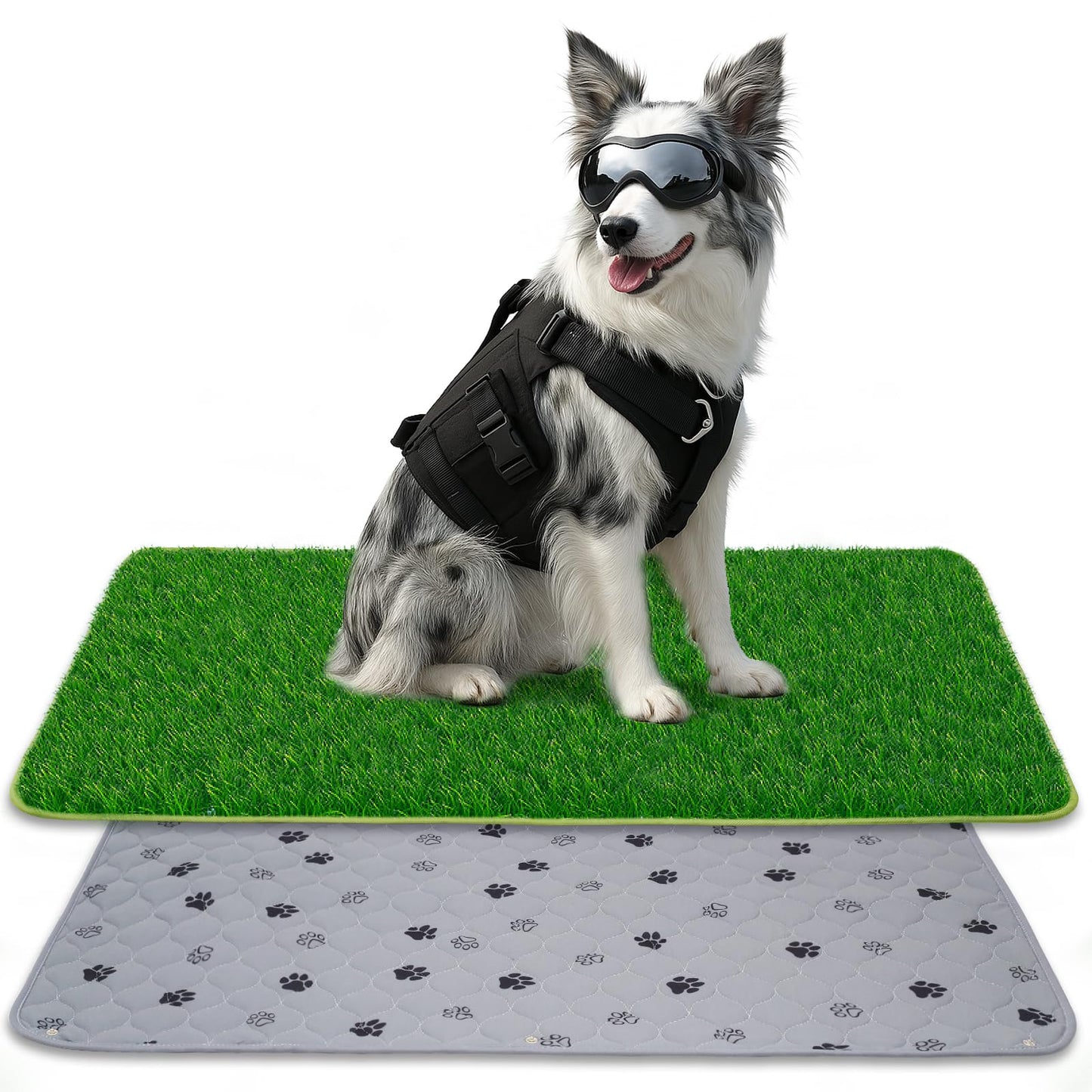 2-in-1 Hundetoilette mit Kunstrasen, Artificial Grass-1PCS 60*90CM