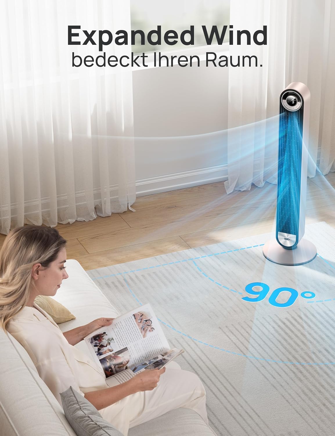 Turmventilator Sternenlicht mit Sprachsteuerung, Sternenlicht