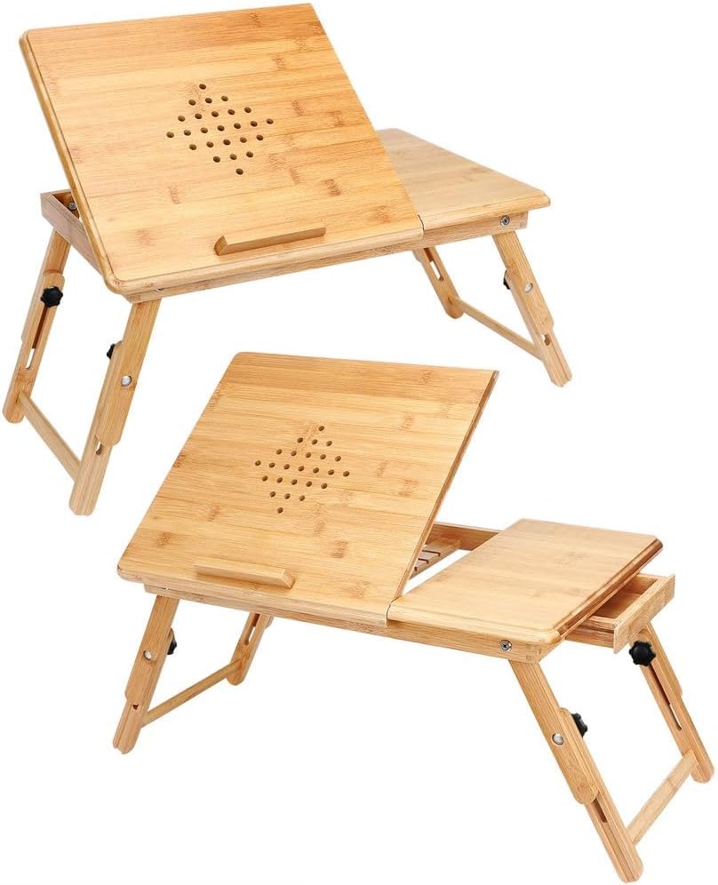 2er-Set höhenverstellbarer Laptoptisch mit Lüftung, 2