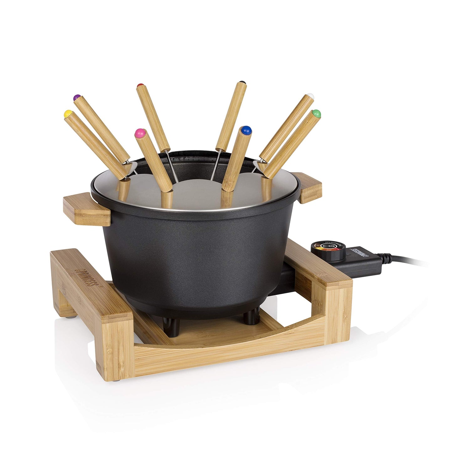 Fondue-Set, Bambus-Schwarz