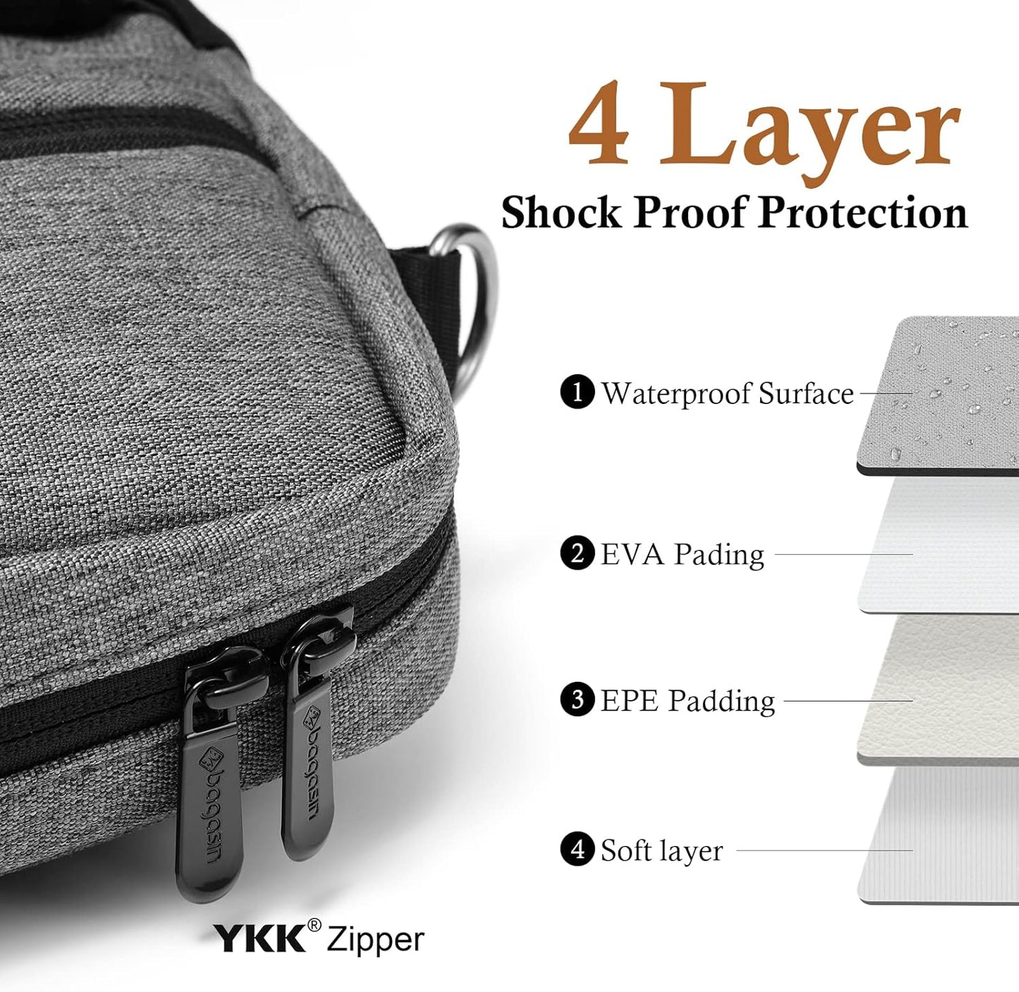 Wasserdichte Laptoptasche, Grau / 17-17.3