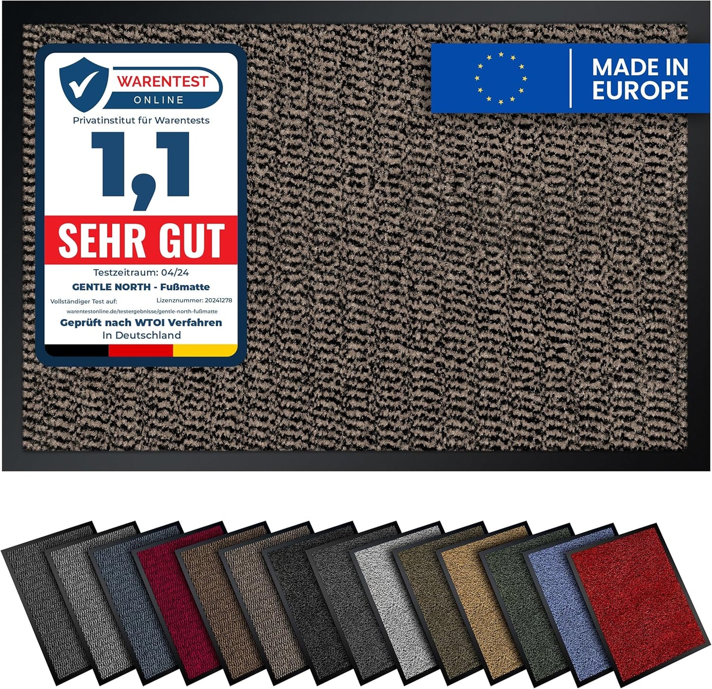 Hochwertige rutschfeste Schmutzfangmatte, 90 x 150cm, 90x150 Beige-schwarz