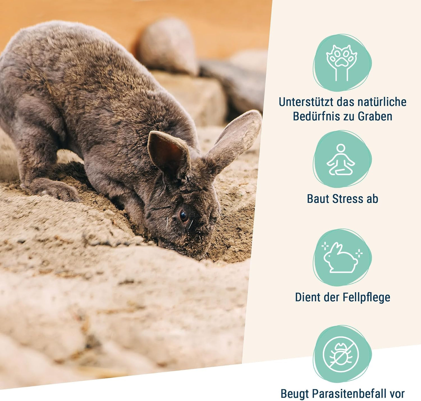 Mineralischer Buddelsand für Kaninchen