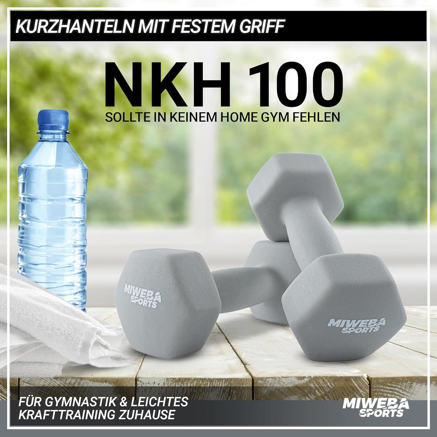 2-teiliges Kurzhantelset NKH100, Grau / 2X 5.0 kg
