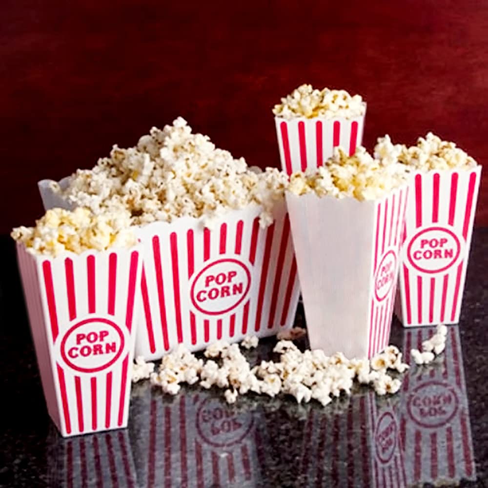 8er-Set Klassische Popcorn-Behälter für Filmabende, 8 Pack