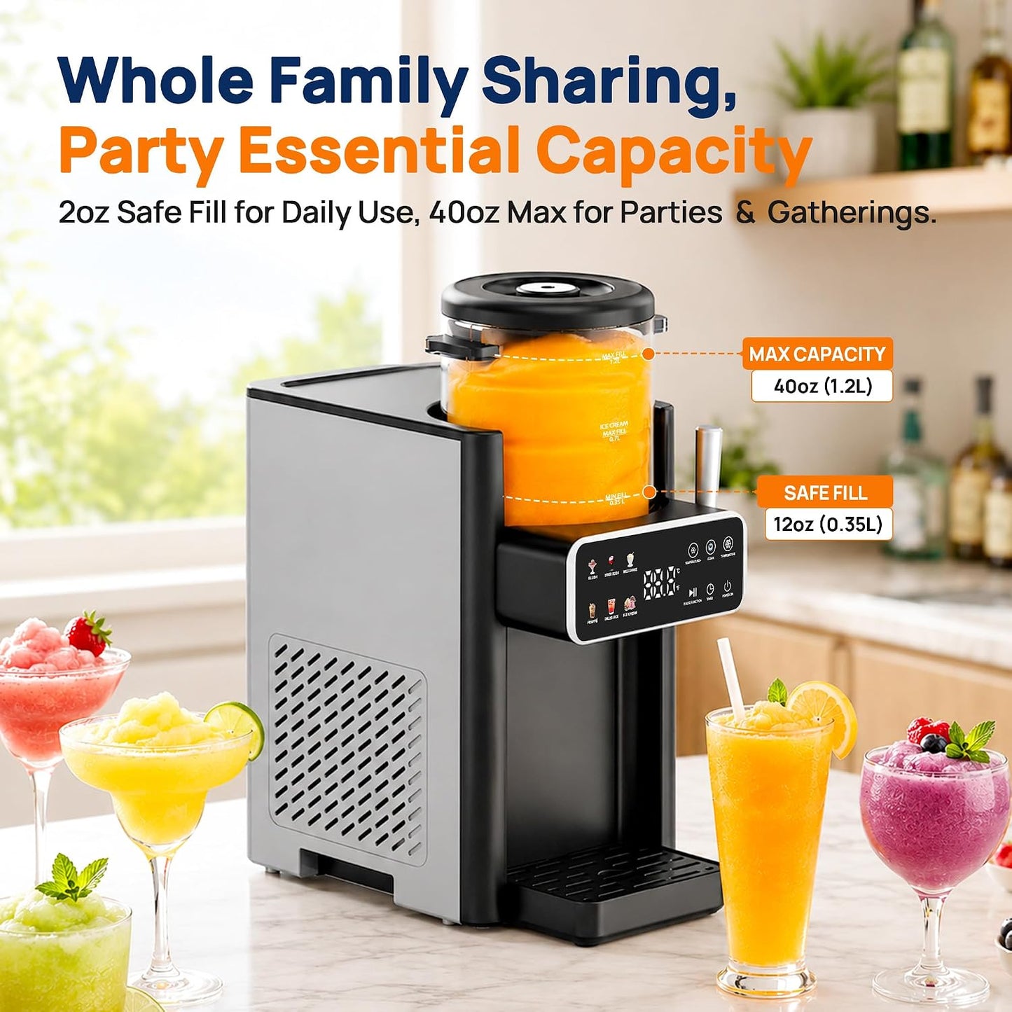 Slushie Maschine SBL-2506 mit Vorwahltimer & 6 Voreinstellungen, Black