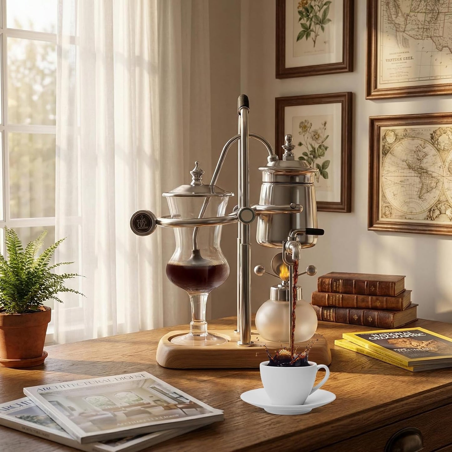 Vakuum-Kaffeebereiter Siphon Balance, Silber