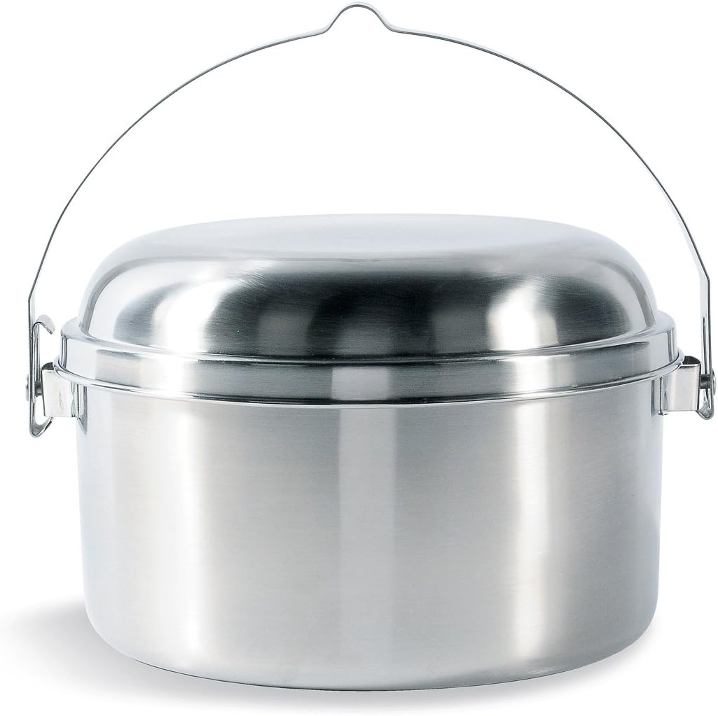 Camping-Kochset mit Topf und Pfanne, Silber 4,0 Liter Single