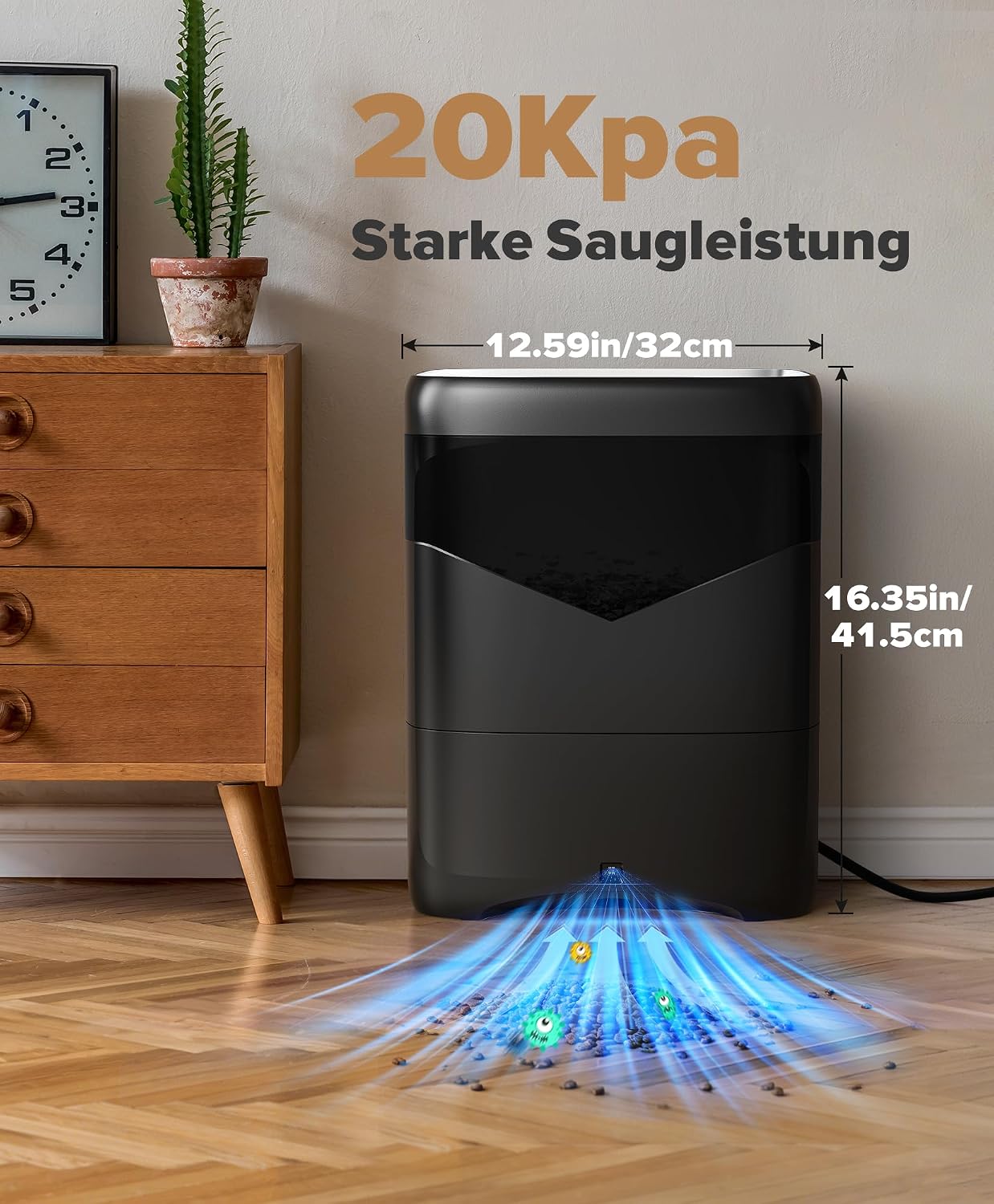 Berührungslose Kehrschaufel mit Infrarot-Sensor, Schwarz Touchless Vacuum Automatic Dustpan