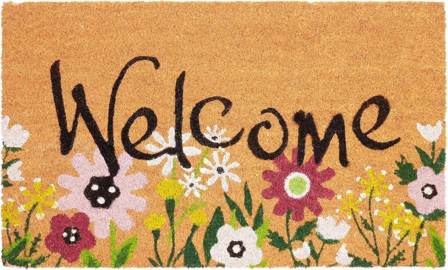 Antirutsch Fussmatte, Welcome - Blumen