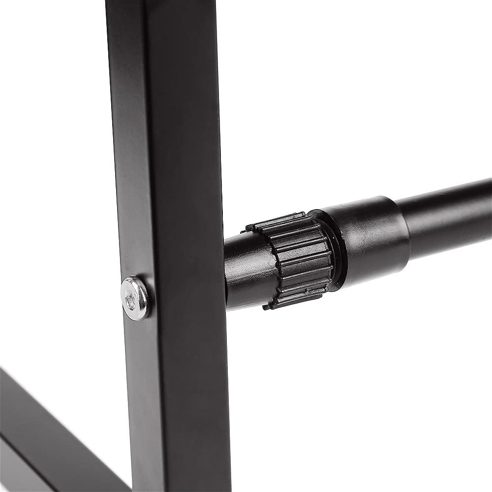 2-stöckiges Mikrowellen-Regal höhenverstellbar, mit 3 Aufhängehaken, 2 Ebenen, Schwarz, 40-65 Cm, 1 Stück