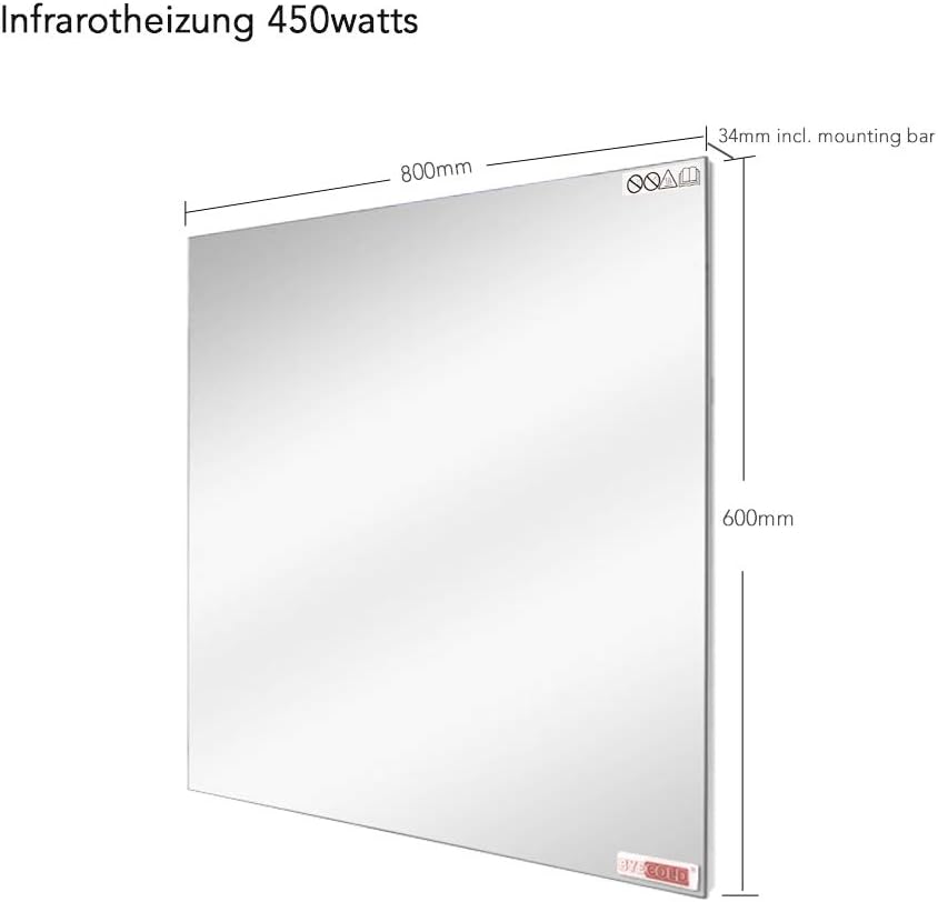 Infrarot Spiegelheizung, 450W