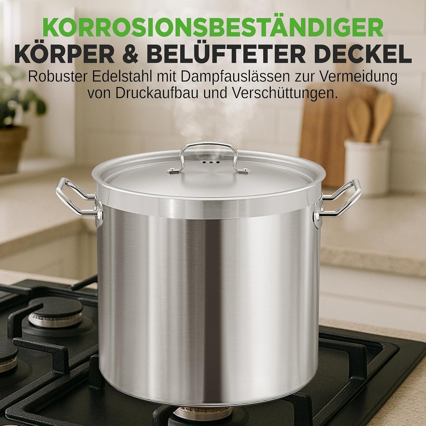 Suppentopf mit Deckel, 33 Liter
