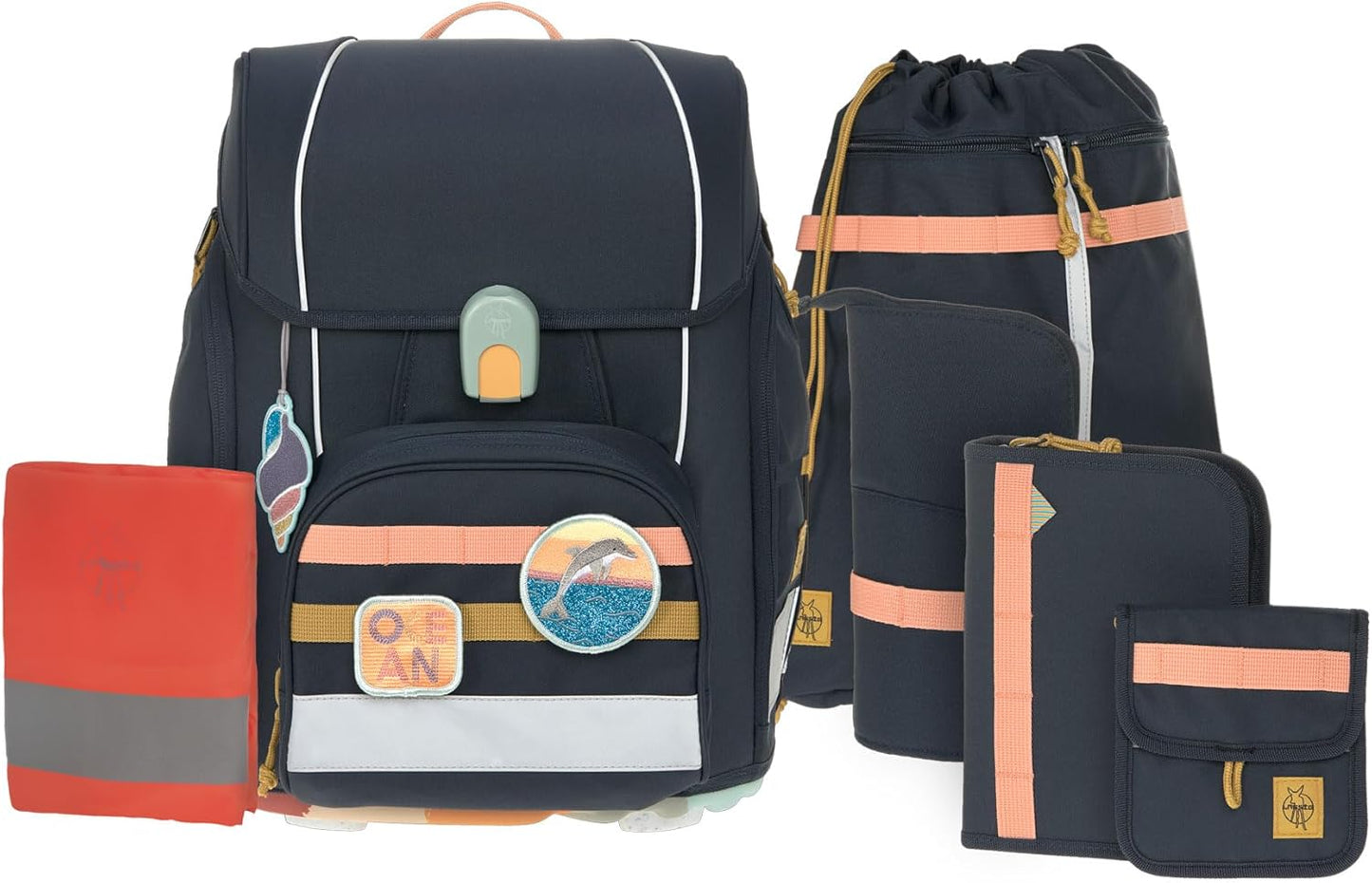 BOXY Unique Schulranzenset, Dark Blue Ocean Edition