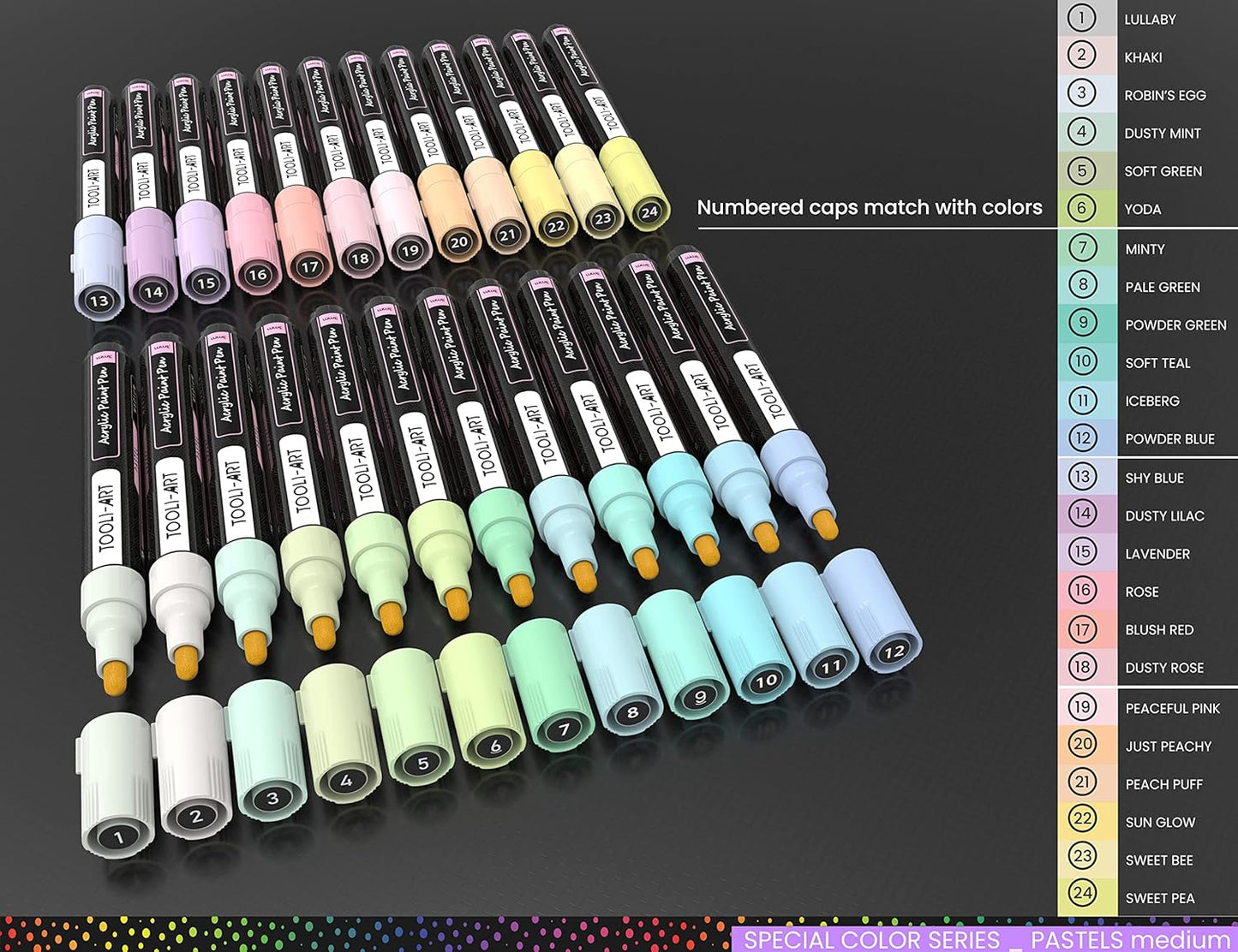 Acrylstifte-Set für Steinmalerei, PASTELL MITTEL