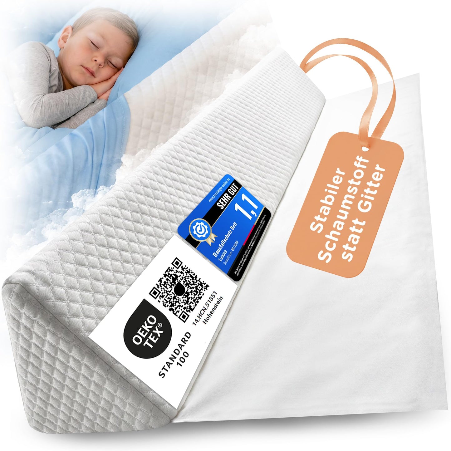 Rausfallschutz für Kinder- und Babybetten (150 cm), 150cm