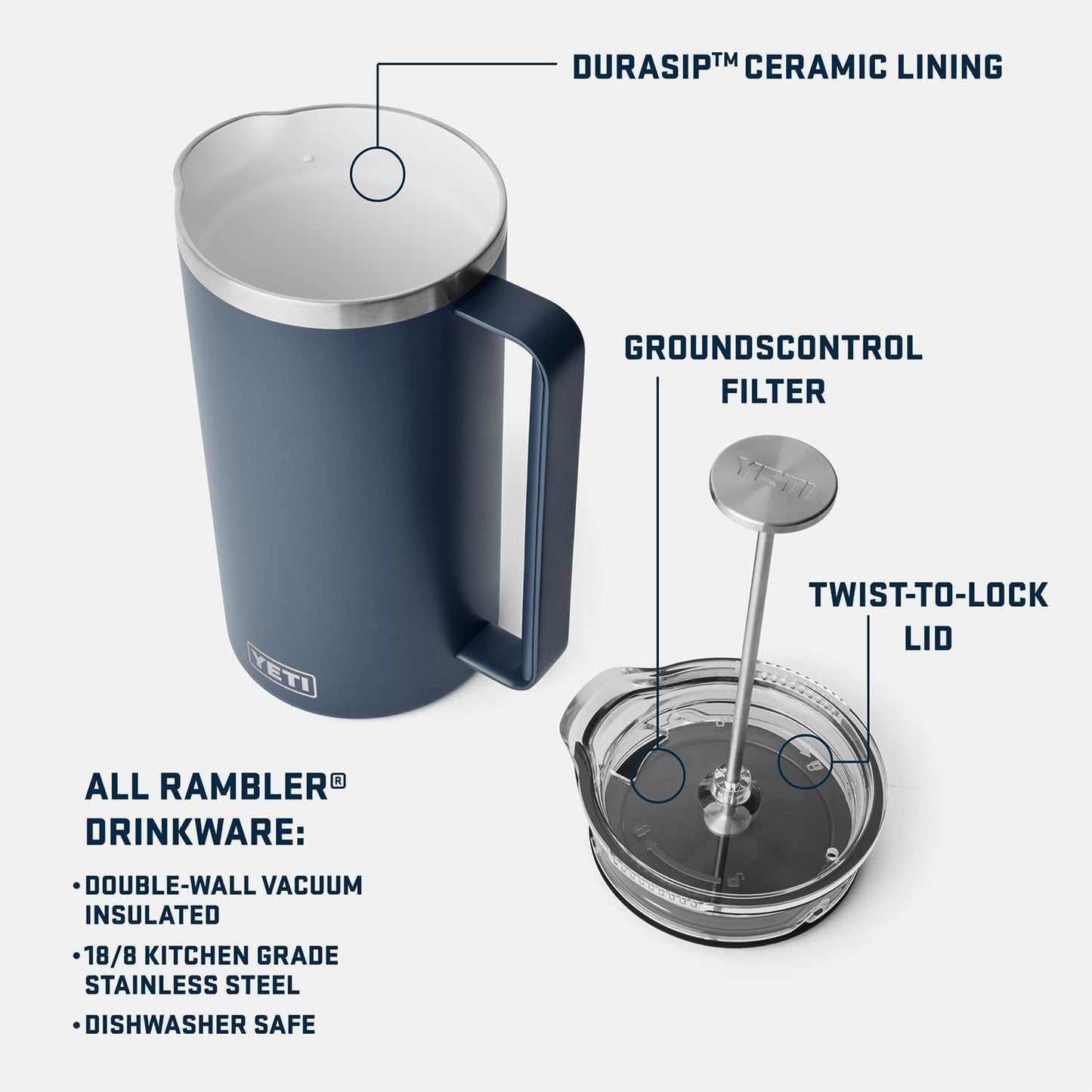Rambler French Press, Navy